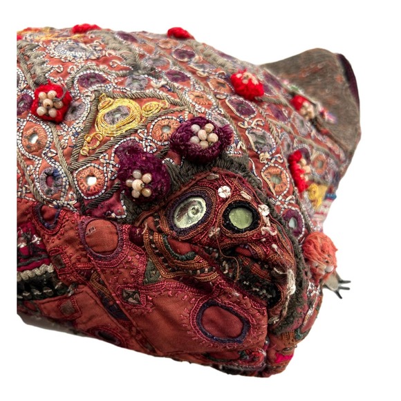 Simone Camille Embroidered Beaded Boho Bag Vintage Antique Textiles EUC - Picture 13 of 16
